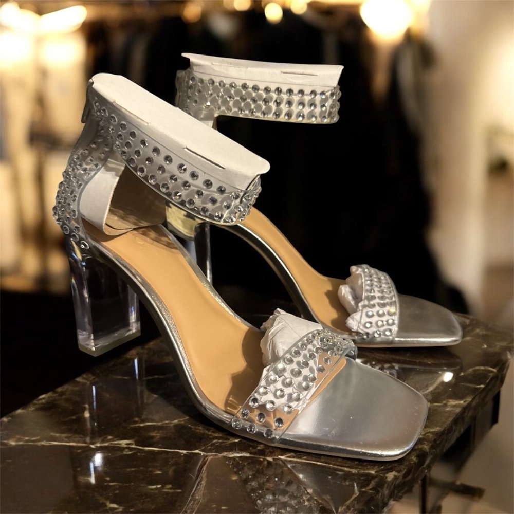 INC International Concepts Silver Studded Heels